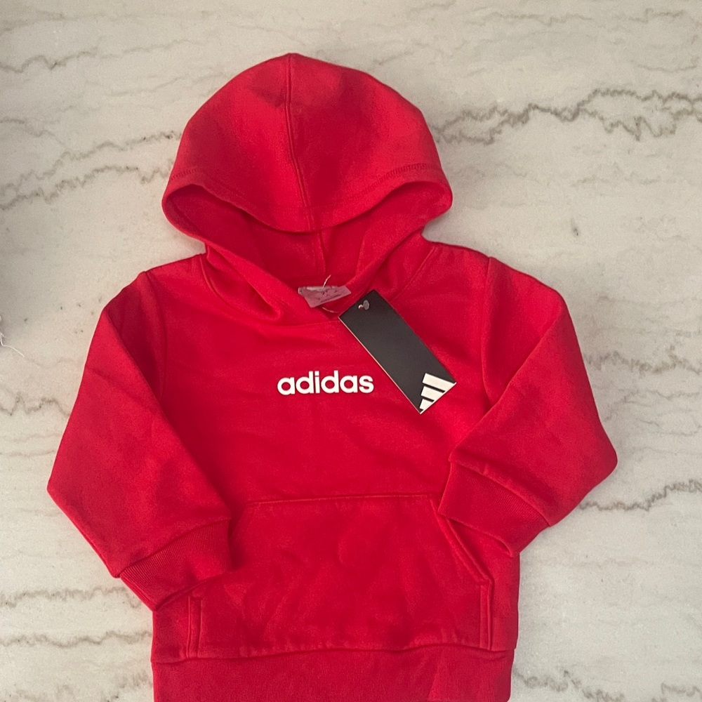 adidas Kids Bright Red Pullover Hoodie